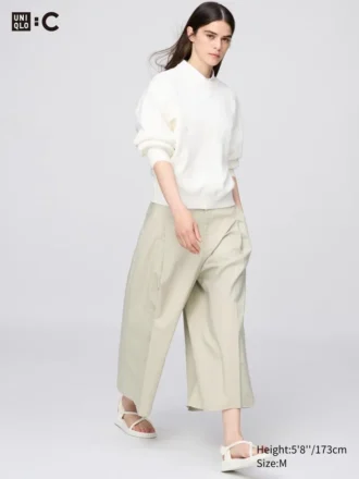 Pantaloni culotte in cotone da donna