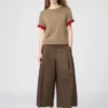 Pantaloni culotte in cotone da donna