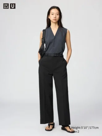 Pantaloni da donna a vita alta e taglio dritto