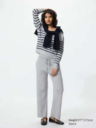 Pantaloni da donna in maglia a coste lavabili