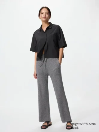 Pantaloni da donna in maglia a coste lavabili