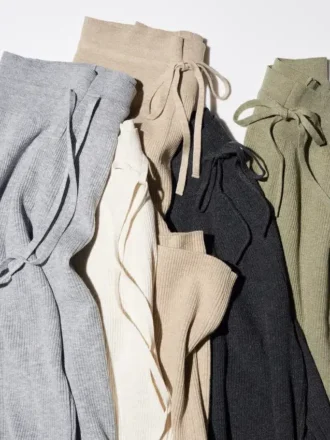 Pantaloni da donna in maglia a coste lavabili Pantaloni da donna in maglia a coste lavabili