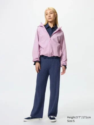 Pantaloni da donna in maglia lavabile con motivo a trecce