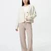 Pantaloni da donna in maglia lavabile con motivo a trecce Pantaloni da donna in maglia lavabile con motivo a trecce