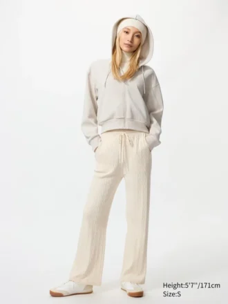 Pantaloni da donna in maglia lavabile con motivo a trecce