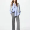 Pantaloni da donna in maglia lavabile con motivo a trecce Pantaloni da donna in maglia lavabile con motivo a trecce