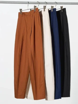 Pantaloni da donna in misto lino a gamba larga