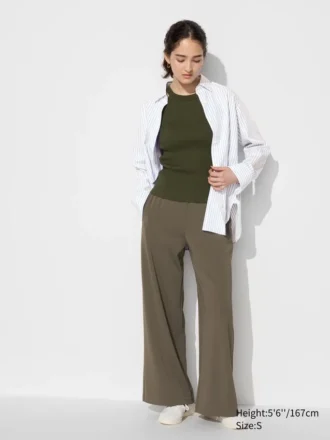 Pantaloni dritti in jersey di crêpe da donna