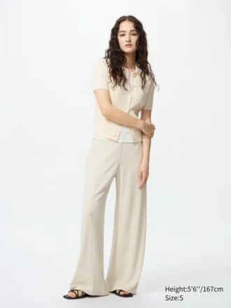 Pantaloni dritti in jersey di crêpe da donna