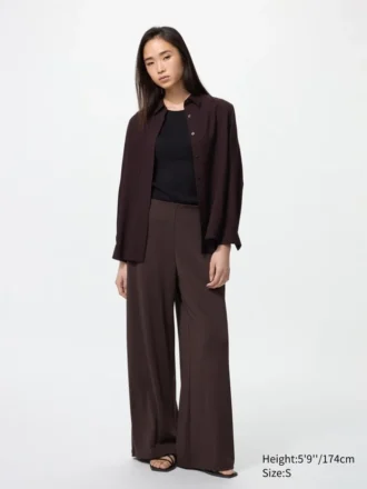 Pantaloni dritti in jersey di crêpe da donna