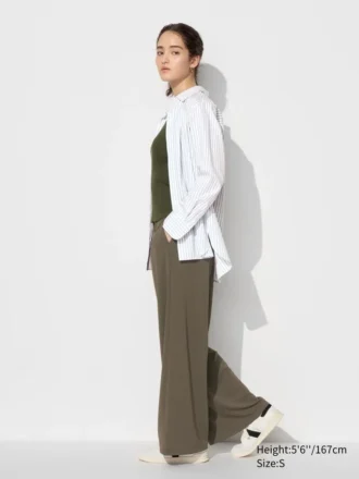 Pantaloni dritti in jersey di crêpe da donna