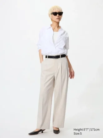 Pantaloni larghi a pieghe da donna