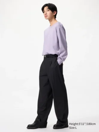 Pantaloni larghi a pieghe da donna | Taglia alta