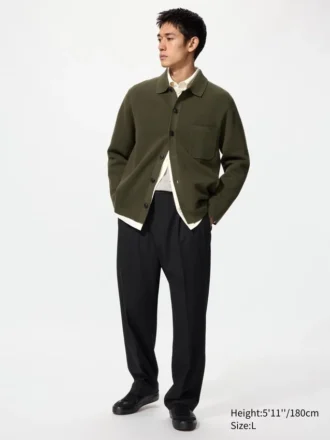 Pantaloni larghi a pieghe da uomo