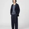 Pantaloni larghi a pieghe in cotone e lyocell da donna Pantaloni larghi a pieghe in cotone e lyocell da donna