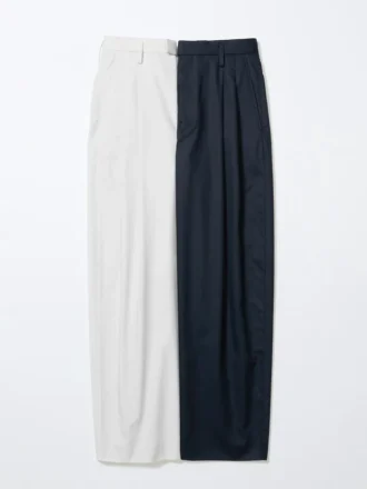 Pantaloni larghi a pieghe in cotone e lyocell da donna