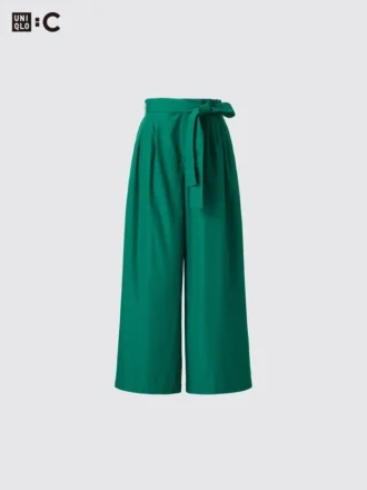 Pantaloni larghi alla caviglia con cintura da donna