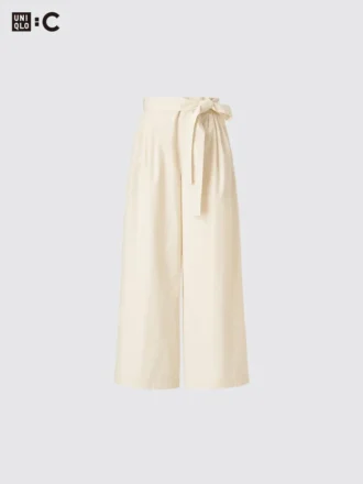 Pantaloni larghi alla caviglia con cintura da donna