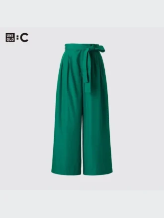 Pantaloni larghi alla caviglia con cintura da donna