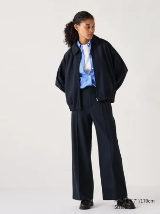 Pantaloni larghi da donna in jersey spazzolato