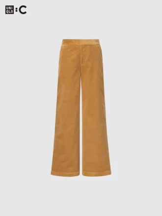 Pantaloni larghi da donna in velluto a coste