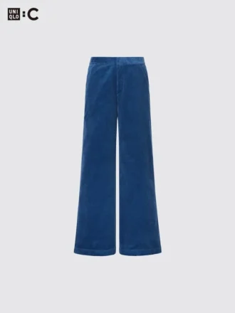 Pantaloni larghi da donna in velluto a coste