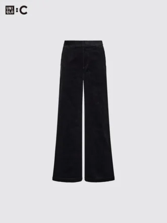 Pantaloni larghi da donna in velluto a coste