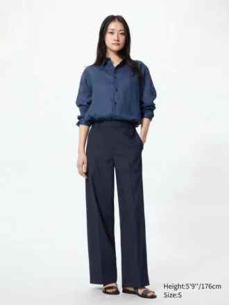 Pantaloni larghi eleganti da donna | A righe | Taglia alta