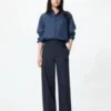 Pantaloni larghi eleganti da donna | A righe | Taglia alta Pantaloni larghi eleganti da donna | A righe | Taglia alta