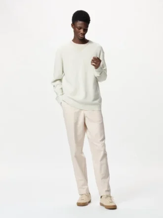 Pantaloni larghi unisex in misto lino