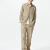 Pantaloni larghi unisex in misto lino Pantaloni larghi unisex in misto lino