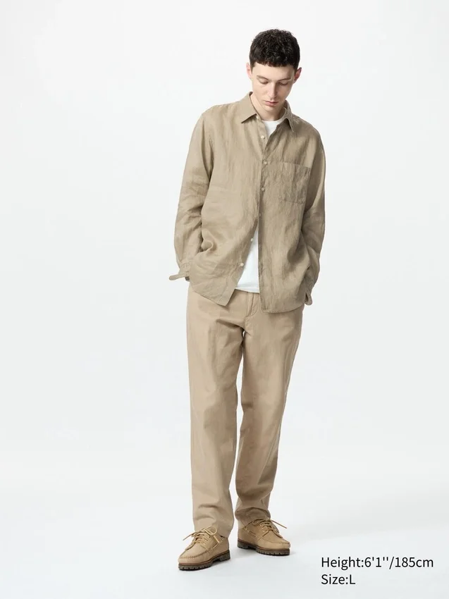 Pantaloni larghi unisex in misto lino Pantaloni larghi unisex in misto lino