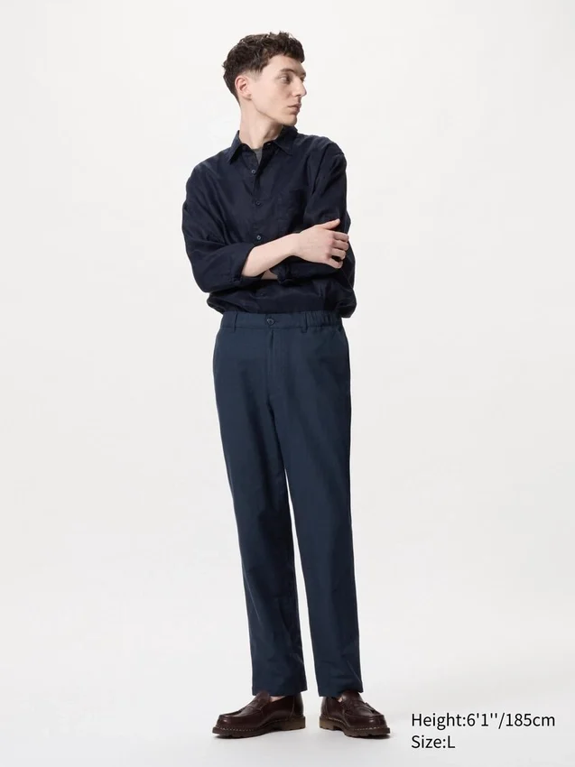 Pantaloni larghi unisex in misto lino Pantaloni larghi unisex in misto lino