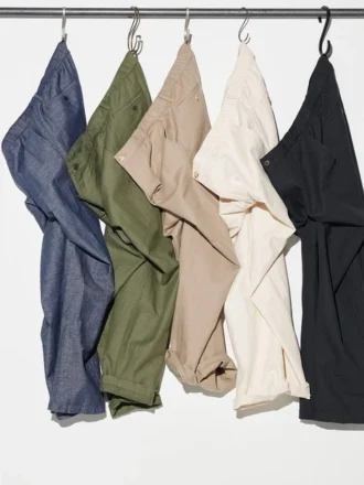 Pantaloni larghi unisex in misto lino