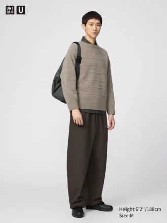 Pantaloni sportivi larghi unisex in tessuto spazzolato