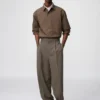 Pantaloni unisex a zampa larga con pieghe Pantaloni unisex a zampa larga con pieghe