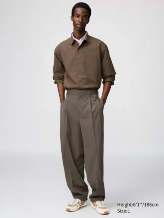 Pantaloni unisex a zampa larga con pieghe