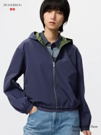 Parka corta da donna antivento in pantaloncini