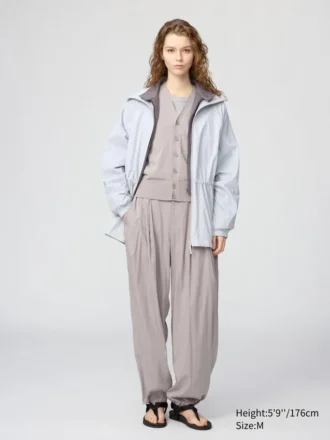 Parka oversize trasparente con protezione UV da donna