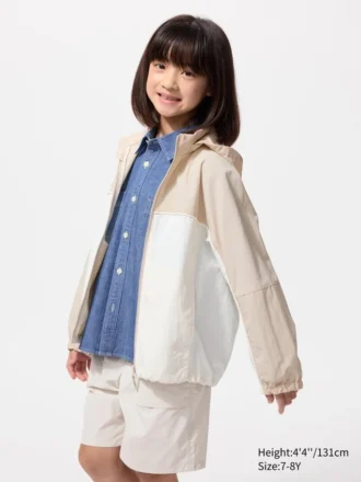Parka tascabile per bambini con protezione UV | Color Block