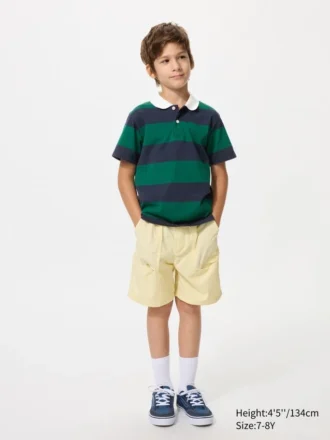 Polo a righe in piqué dry per bambini
