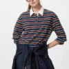 Polo da donna in cotone lavato | A righe Polo da donna in cotone lavato | A righe