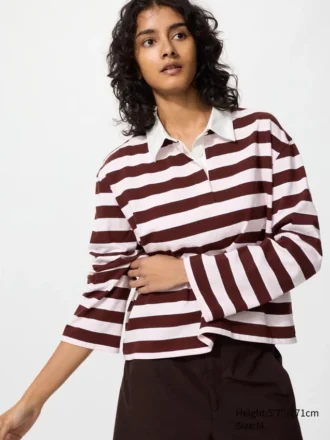Polo da donna in cotone lavato | A righe