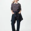 Polo da donna in cotone lavato | A righe Polo da donna in cotone lavato | A righe