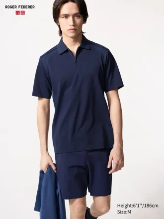 Polo da uomo DRY-EX con zip a un quarto