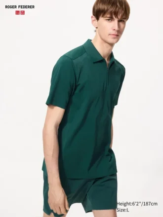 Polo da uomo DRY-EX con zip a un quarto