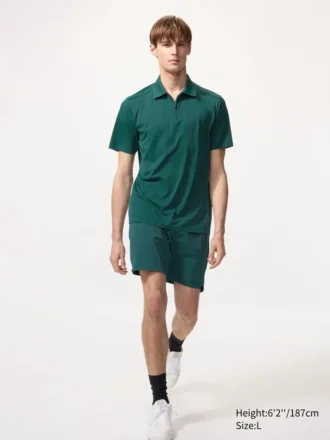 Polo da uomo DRY-EX con zip a un quarto