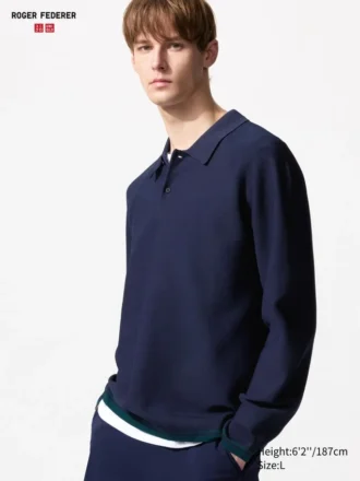 Polo da uomo in maglia 3D Knit lavabile | Maglie a manica lunga Polo da uomo in maglia 3D Knit lavabile | Maglie a manica lunga