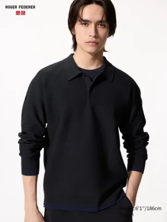 Polo da uomo in maglia 3D Knit lavabile | Maglie a manica lunga Polo da uomo in maglia 3D Knit lavabile | Maglie a manica lunga