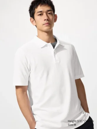 Polo unisex in piqué di cotone AIRism